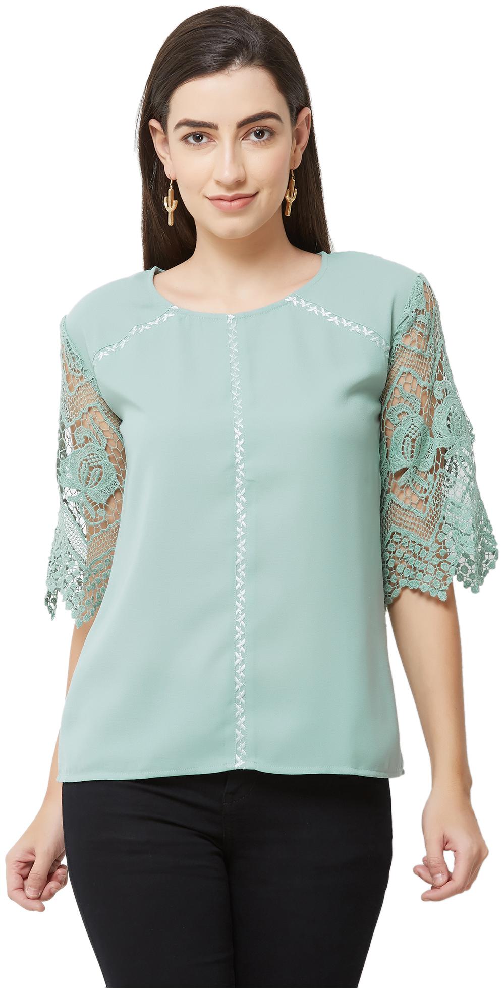 

Soie Women Self design Regular top - Green
