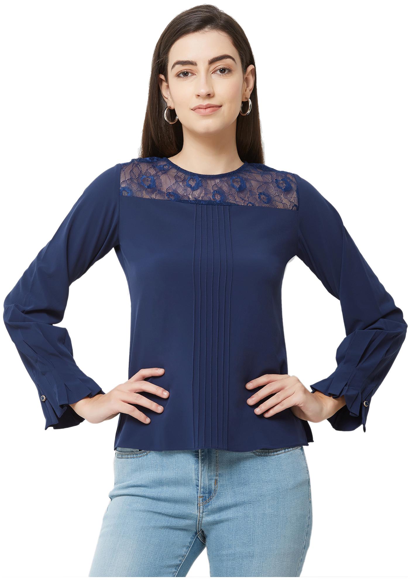

Soie Women Solid Regular top - Blue