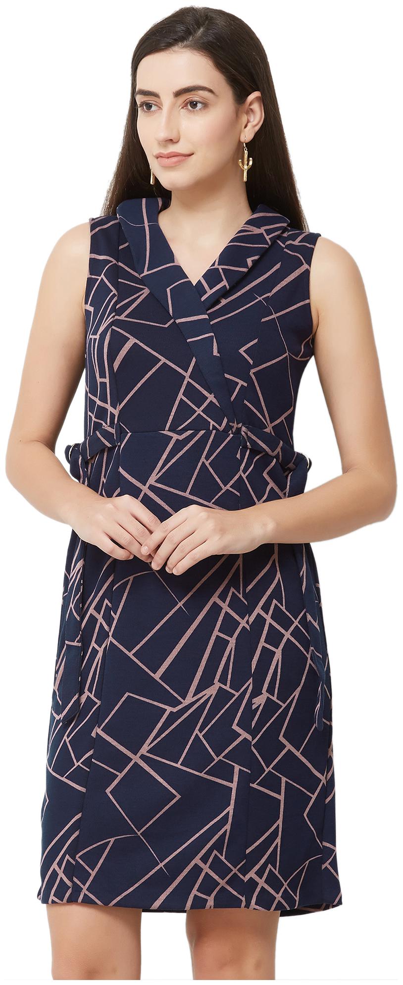 

Soie Blue Printed Sheath dress