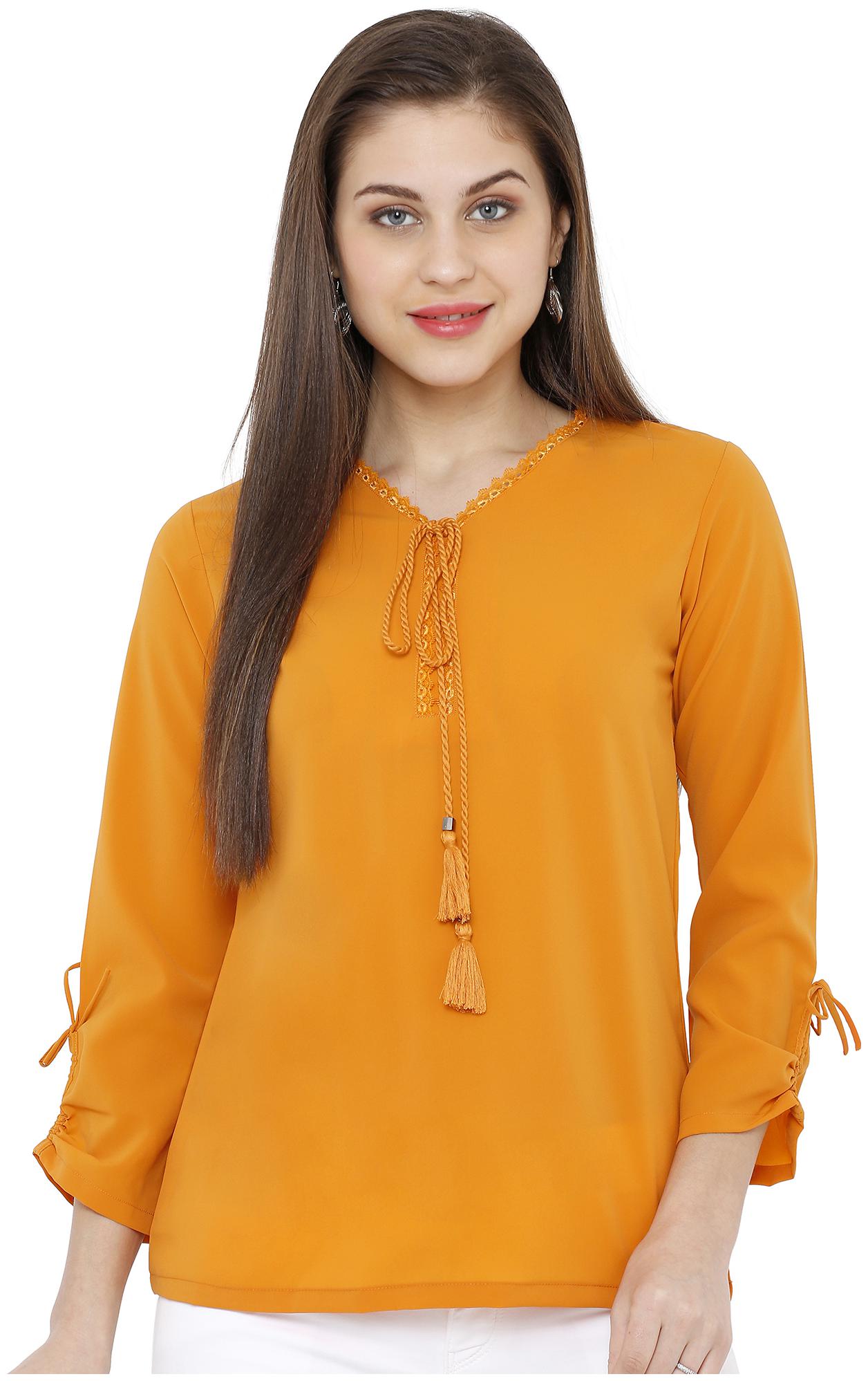 

Soie Women Solid Regular top - Yellow