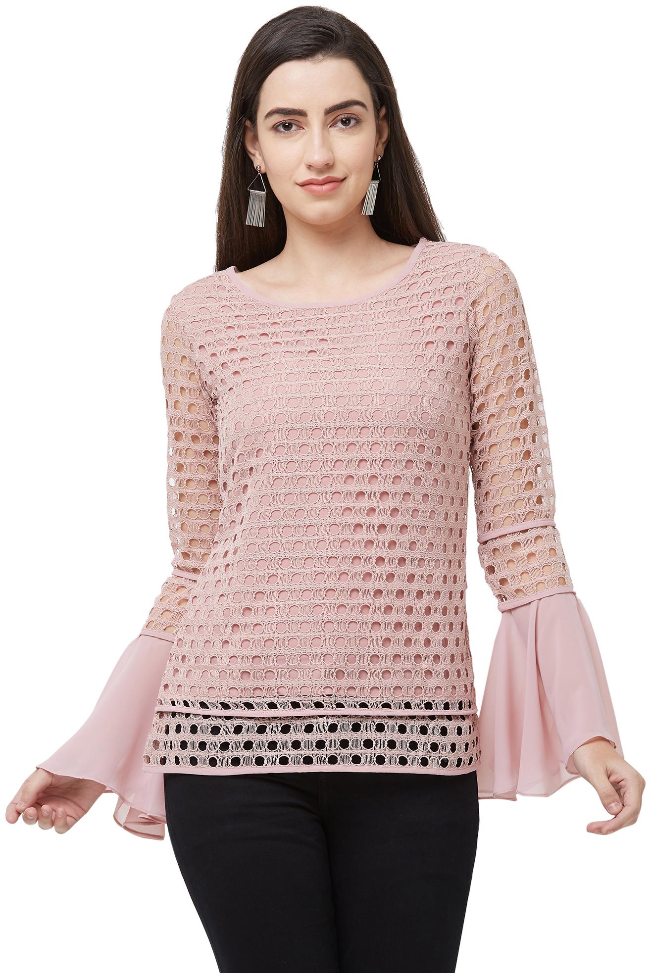 

Soie Women Self design Regular top - Pink