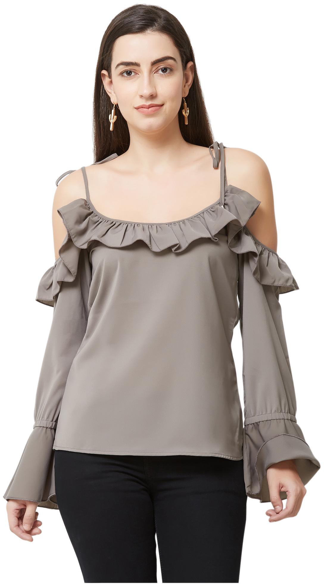 

Soie Women Solid Regular top - Grey