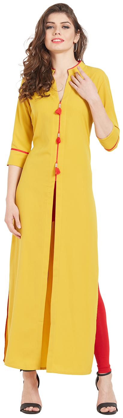 

Soie Women Solid A-line top - Yellow