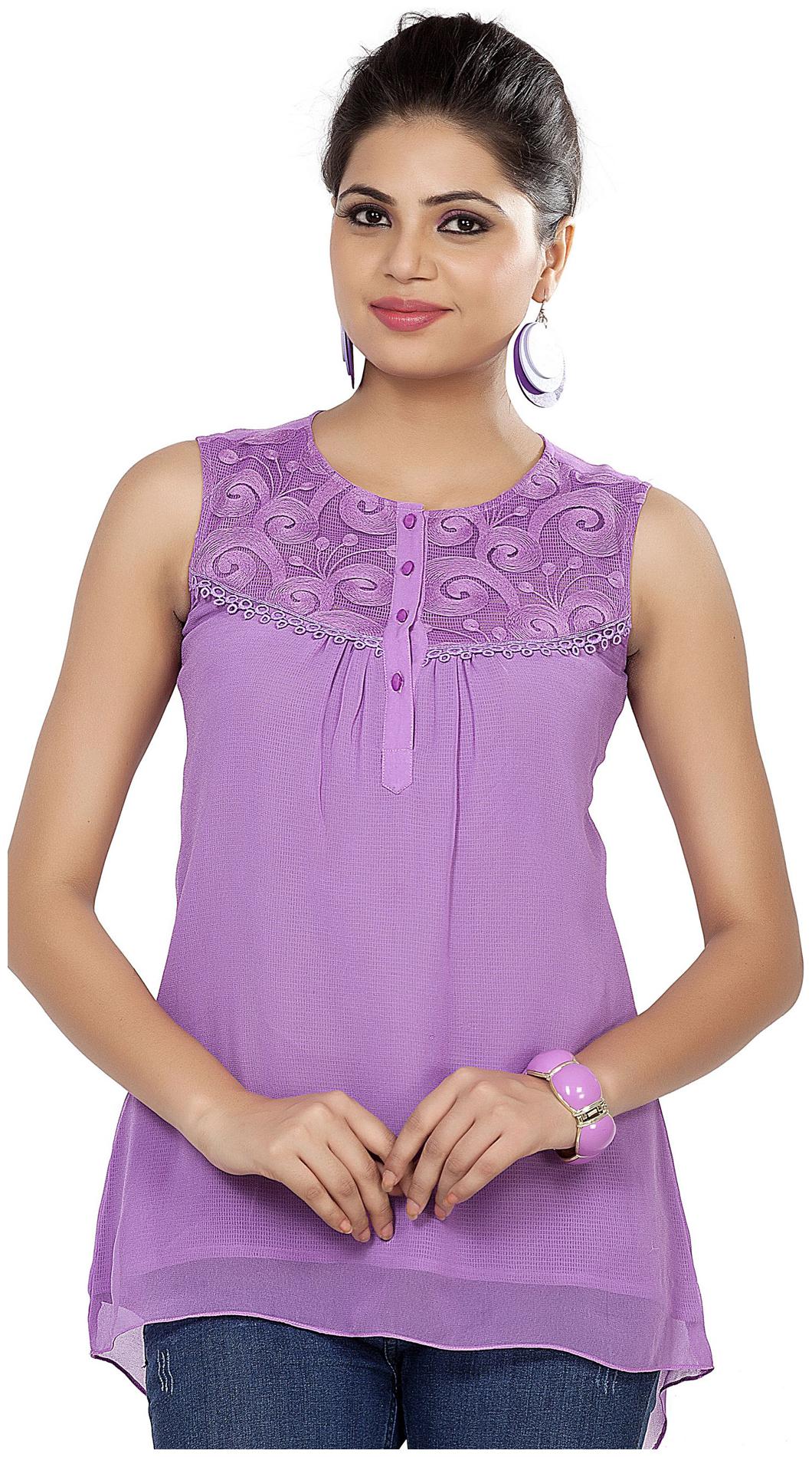 

Soie Women Printed Regular top - Purple