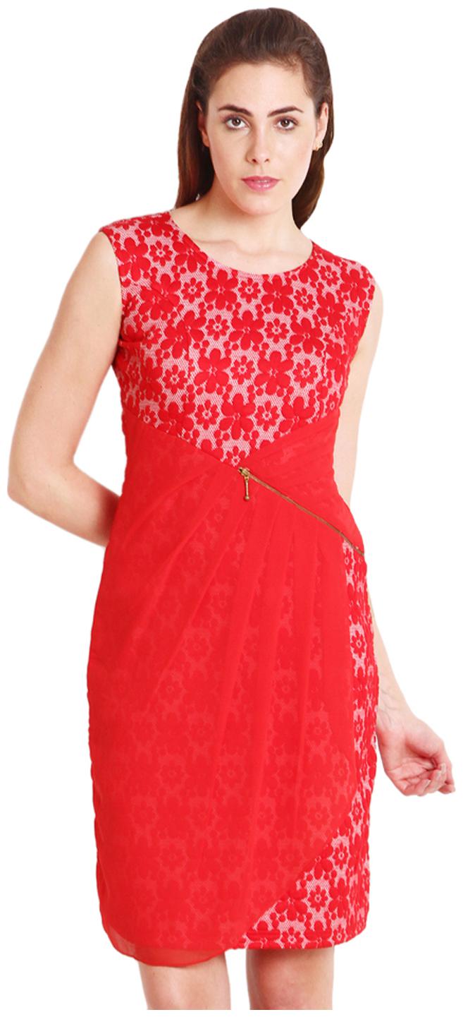 

Soie Red Blended Dress