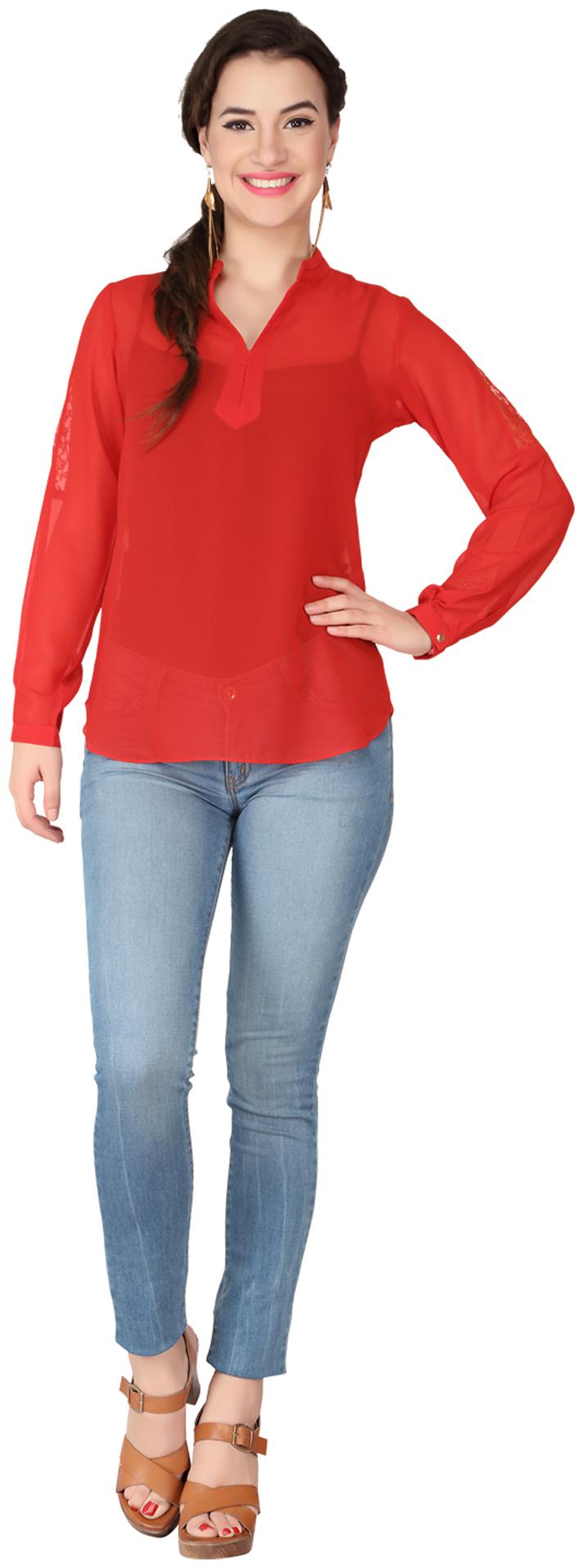 

SOIE Red Georgette Top