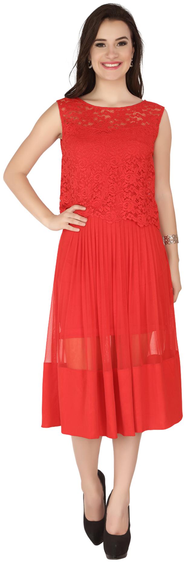 

SOIE Red Georgette Dress