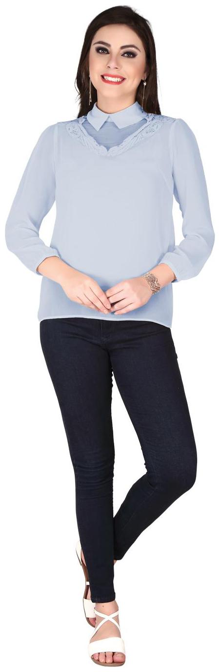 

SOIE shirt collar embroidered neckline