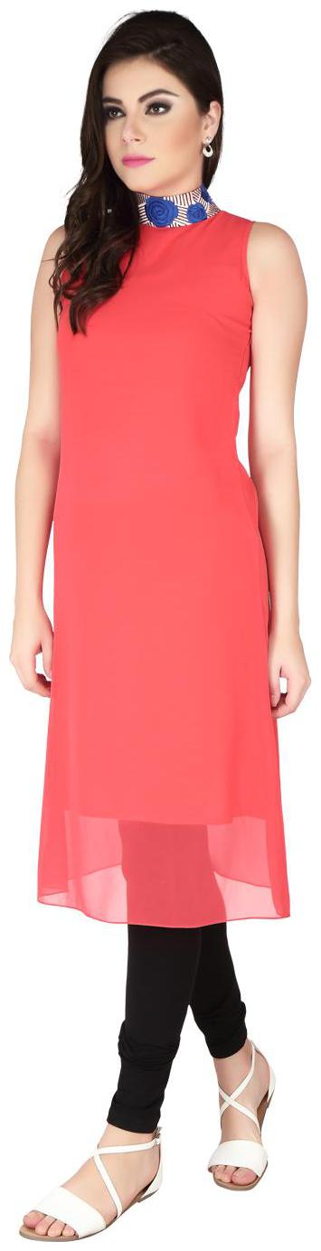 

soie SIMPLE A LINE DRESS WITH A EMBROIDERED NECK LINE