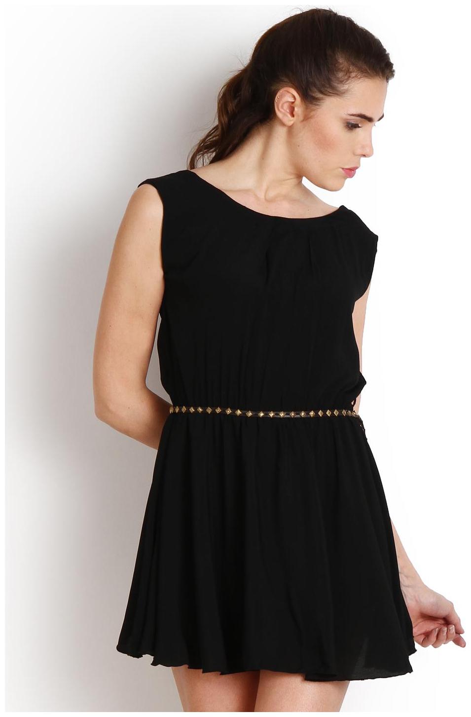 

SOIE Sleeveless Shift Black Dress