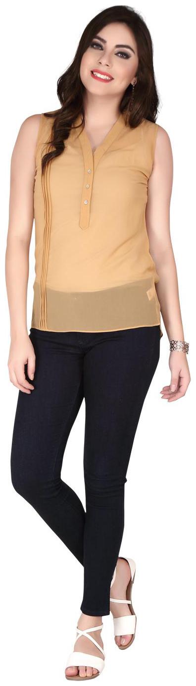 

SOIE slv less top with pleats