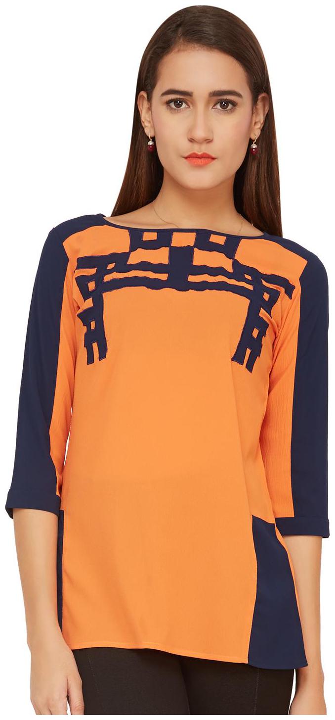 

SOIE SOLID REGULAR FIT PARTY TOP
