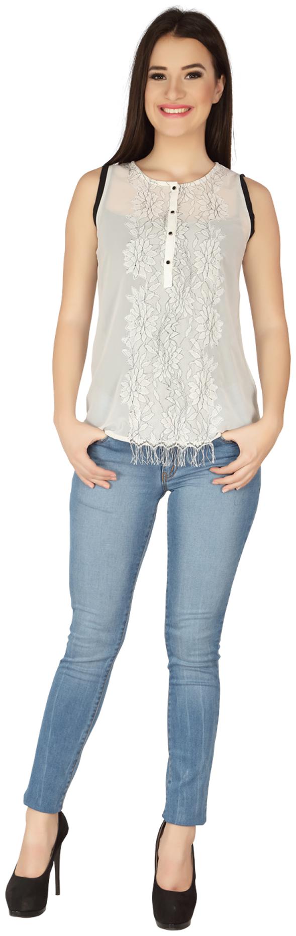 

SOIE White Georgette Top