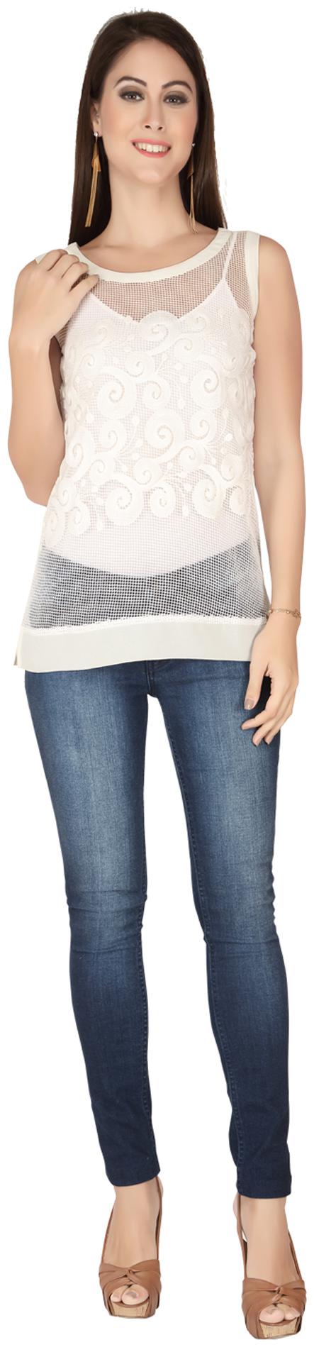 

SOIE White Georgette Top