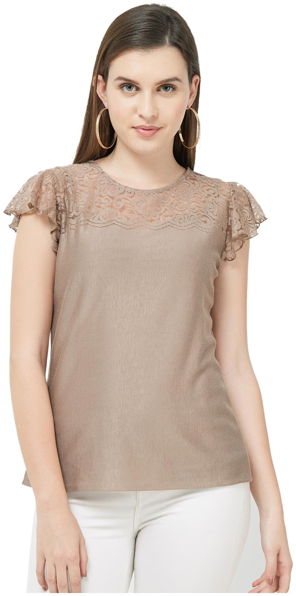 

Soie Women Solid Fusion top - Brown