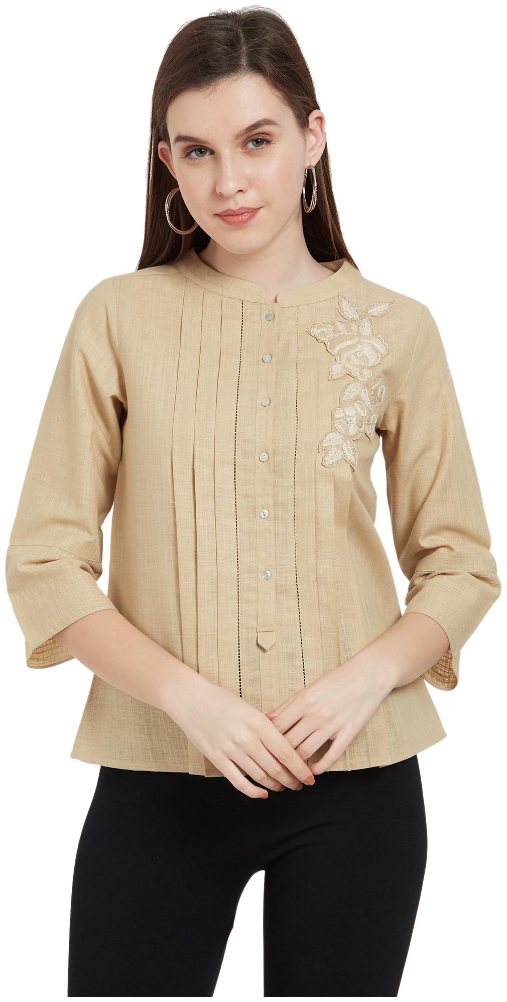 

Soie Women Solid Fusion top - Beige