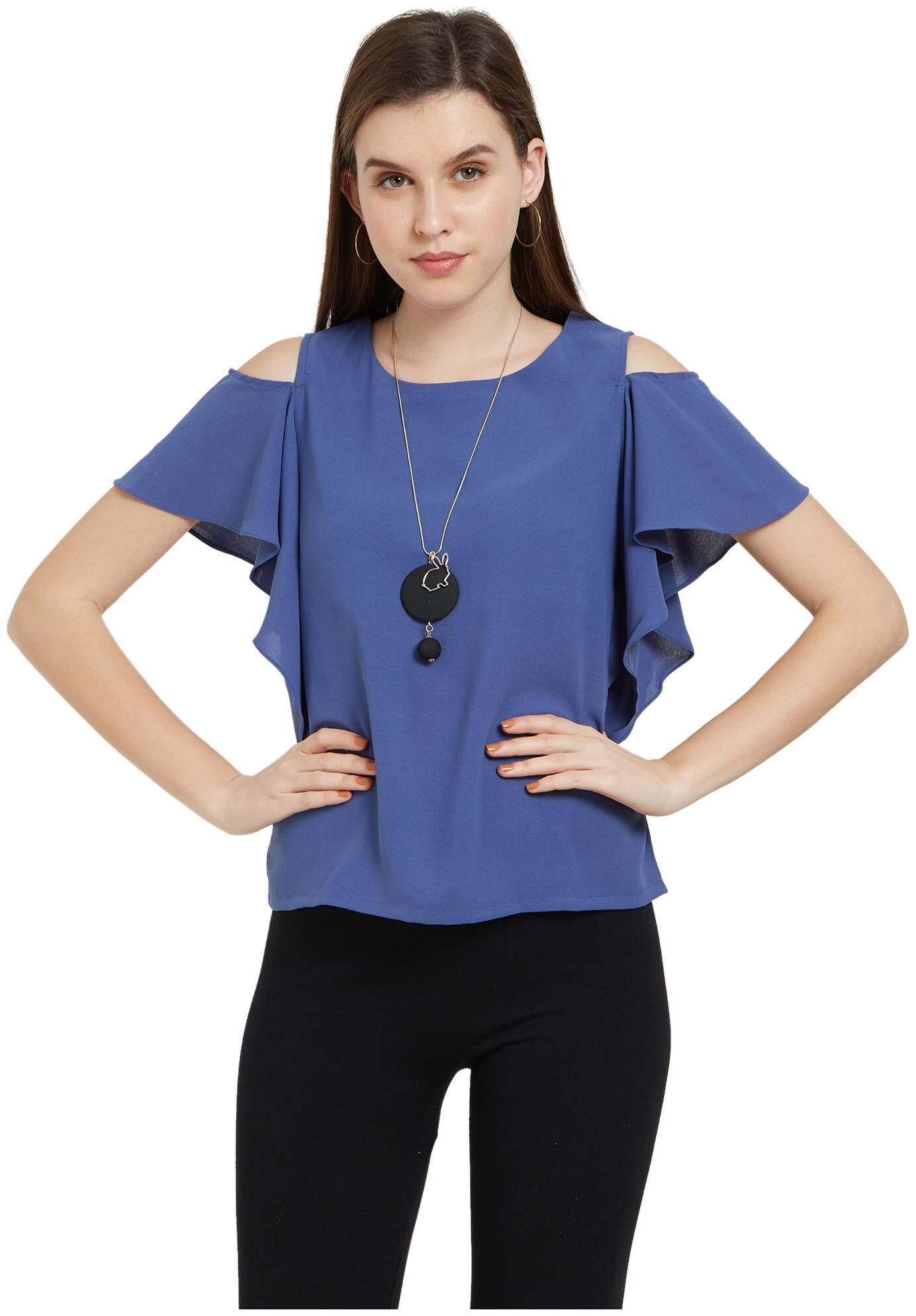 

Soie Women Solid Fusion top - Blue