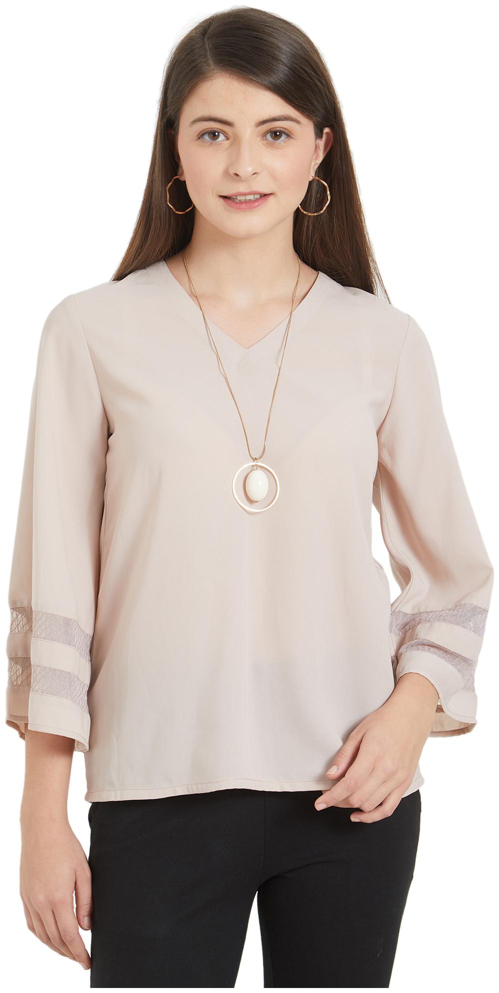 

Soie Women Solid Regular top - Beige