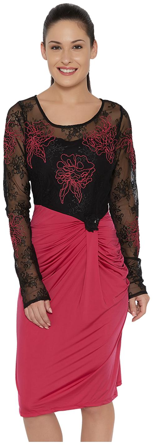 

Soie Pink Solid Tulip dress