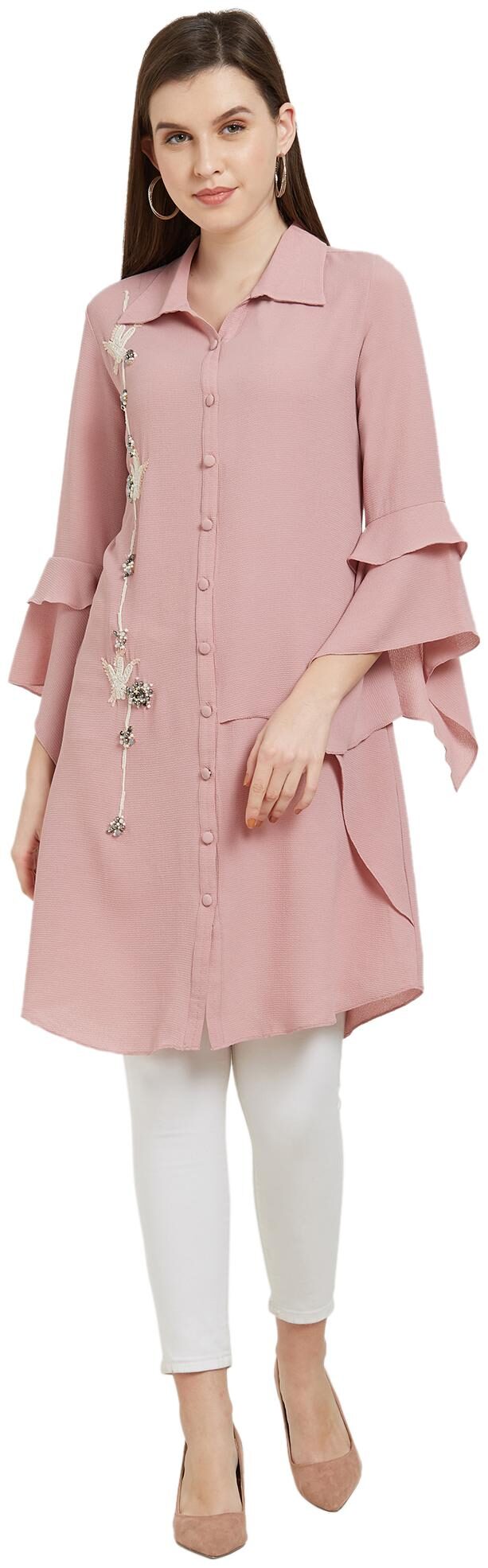 

Soie Women Solid Regular tunic - Pink