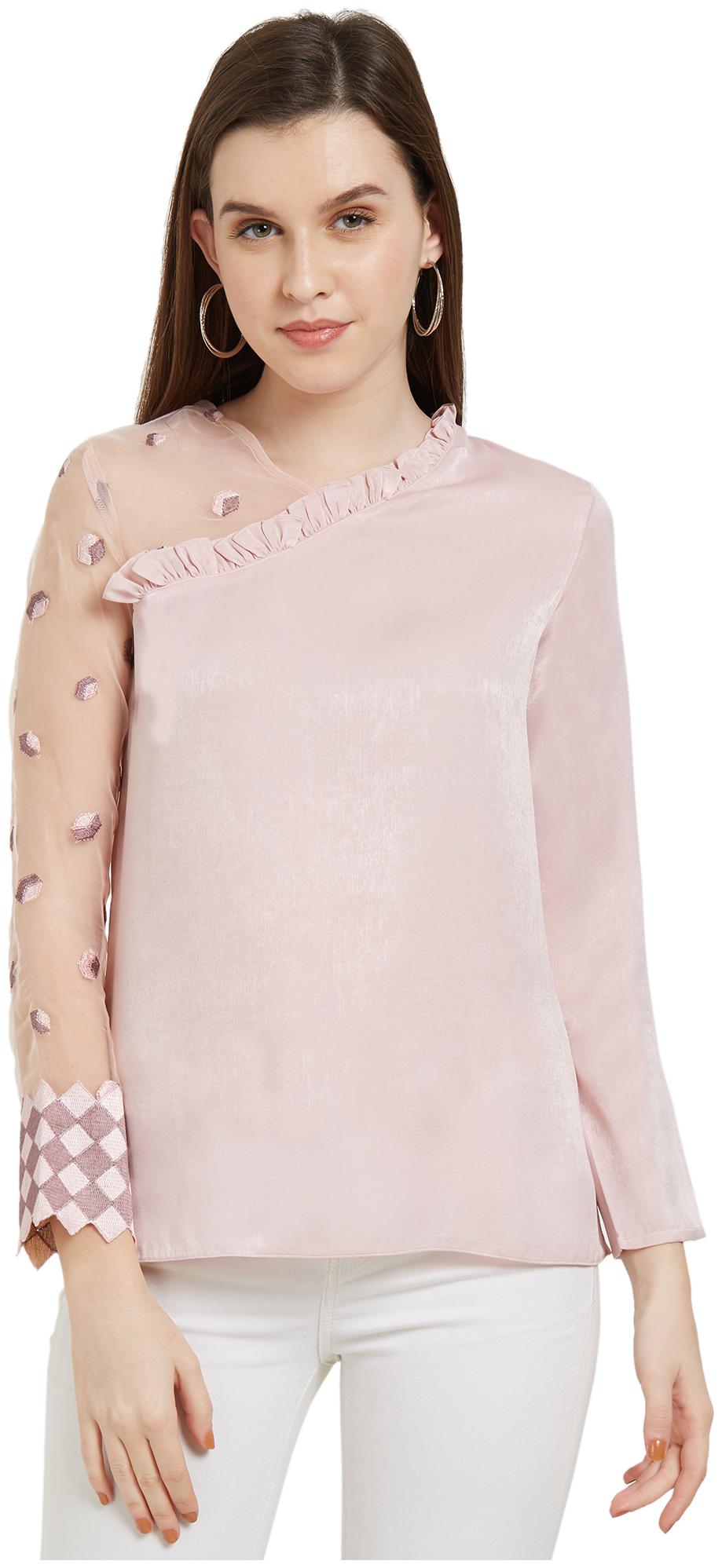 

Soie Women Solid Regular top - Pink