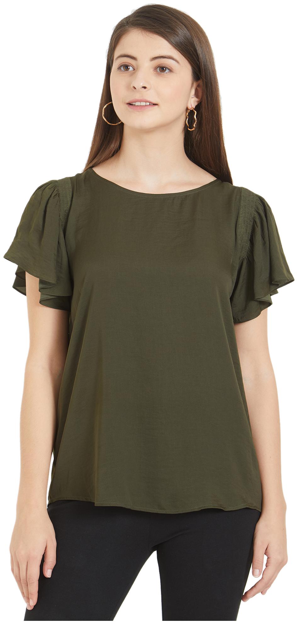 

Soie Women Solid Regular top - Green