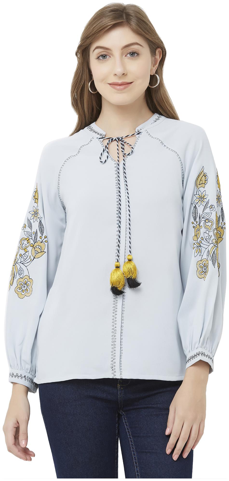 

Soie Women Floral Regular top - Blue