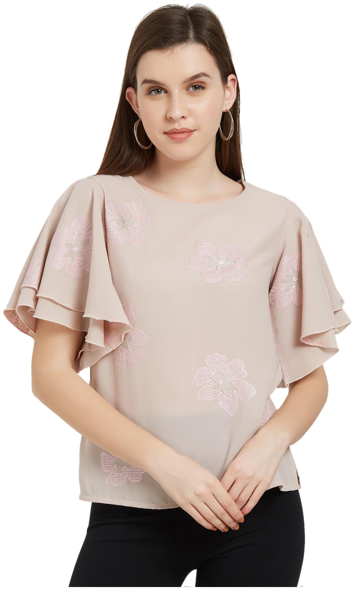 

Soie Women Printed Regular top - Beige