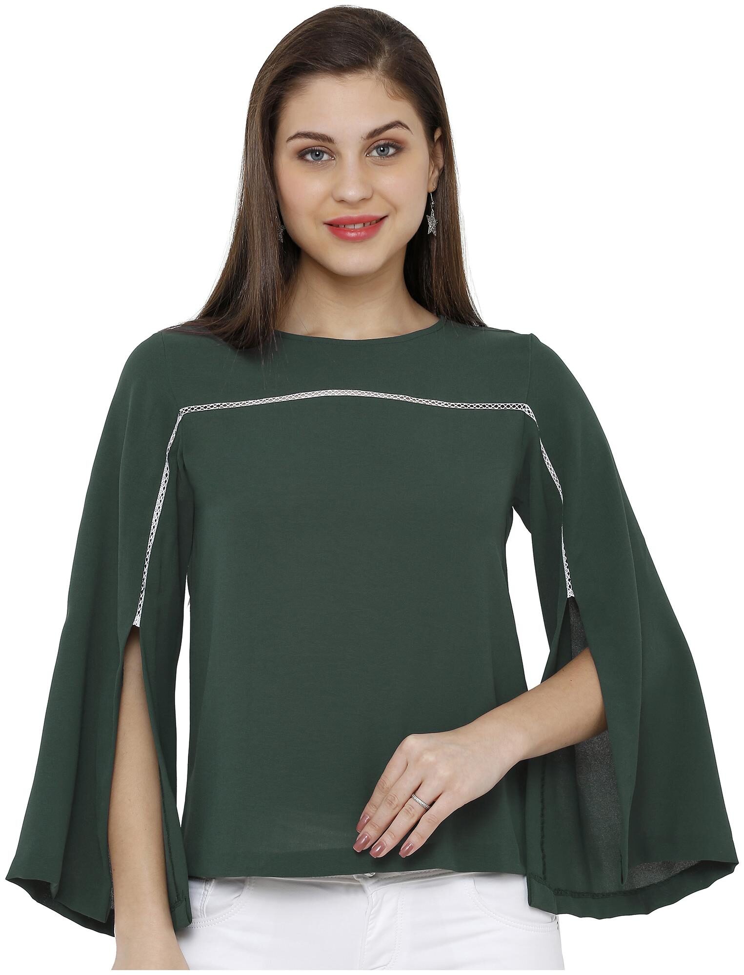 

Soie Women Solid Regular top - Green