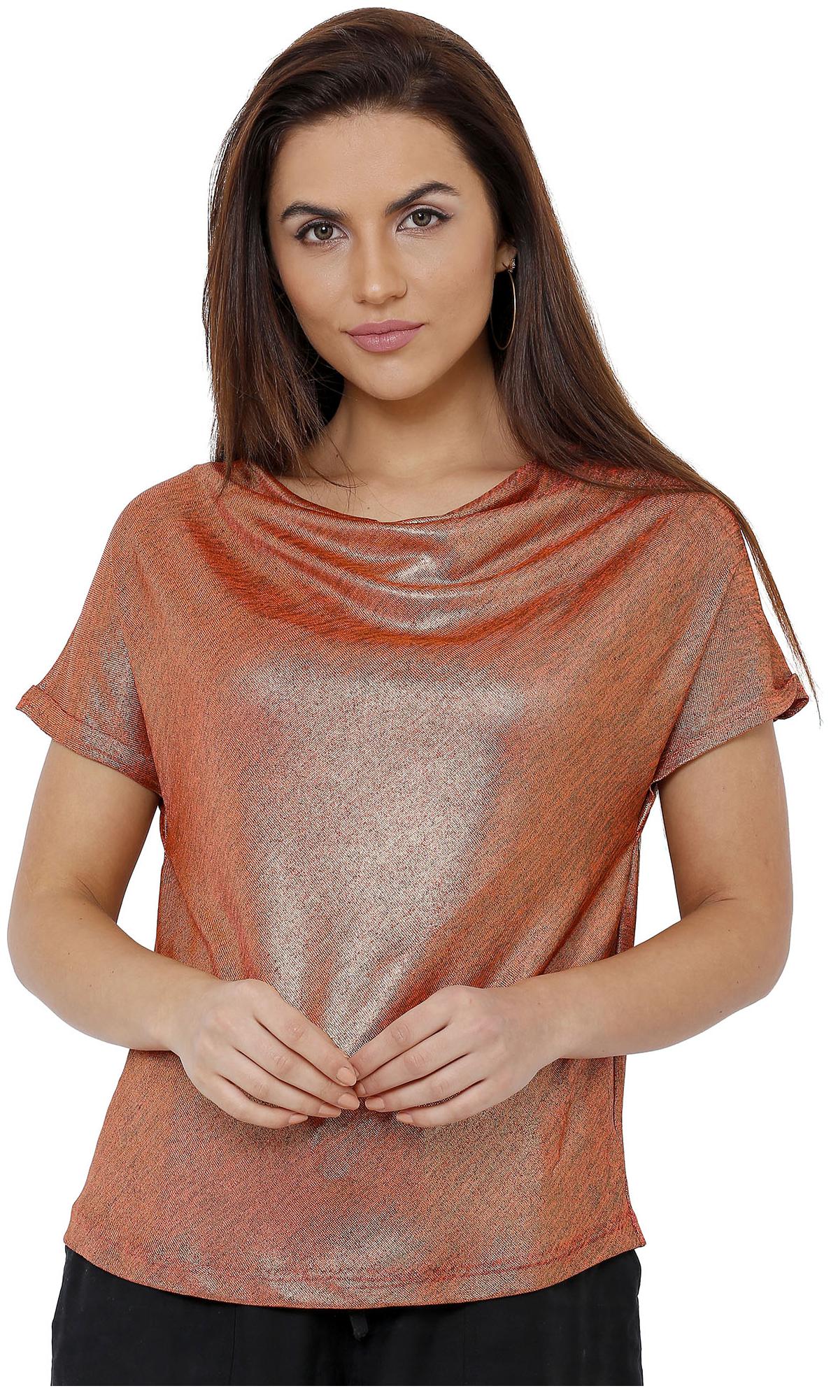 

Soie Women Nylon Solid Brown Box Top