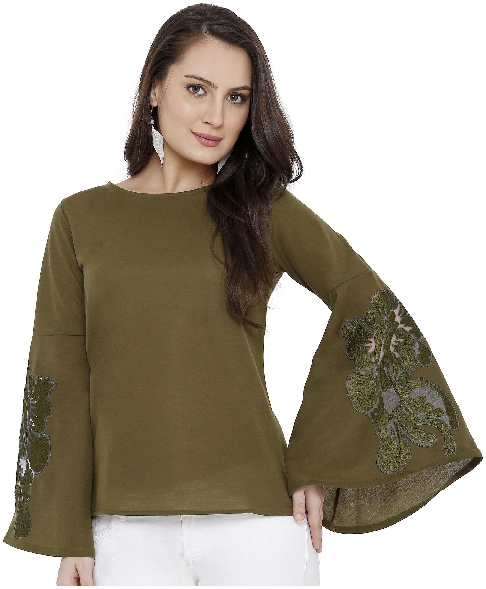 

Soie Women Self design Regular top - Green