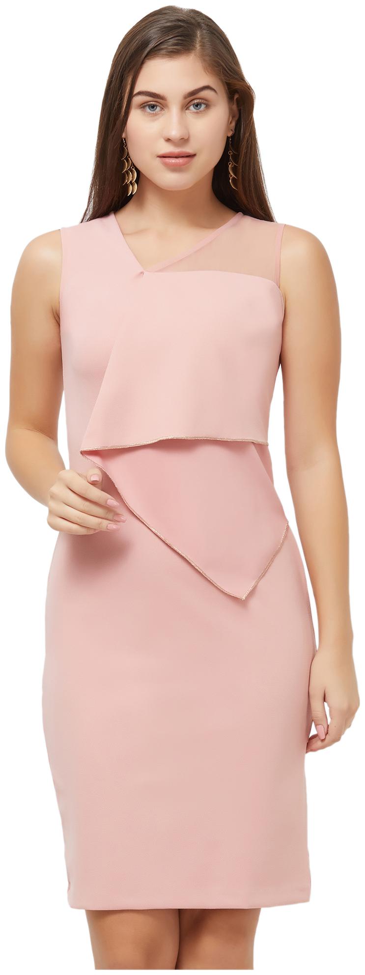 

Soie Pink Solid Sheath dress