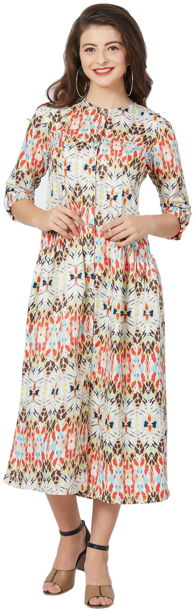 

Soie Multi Printed Fit flare dress
