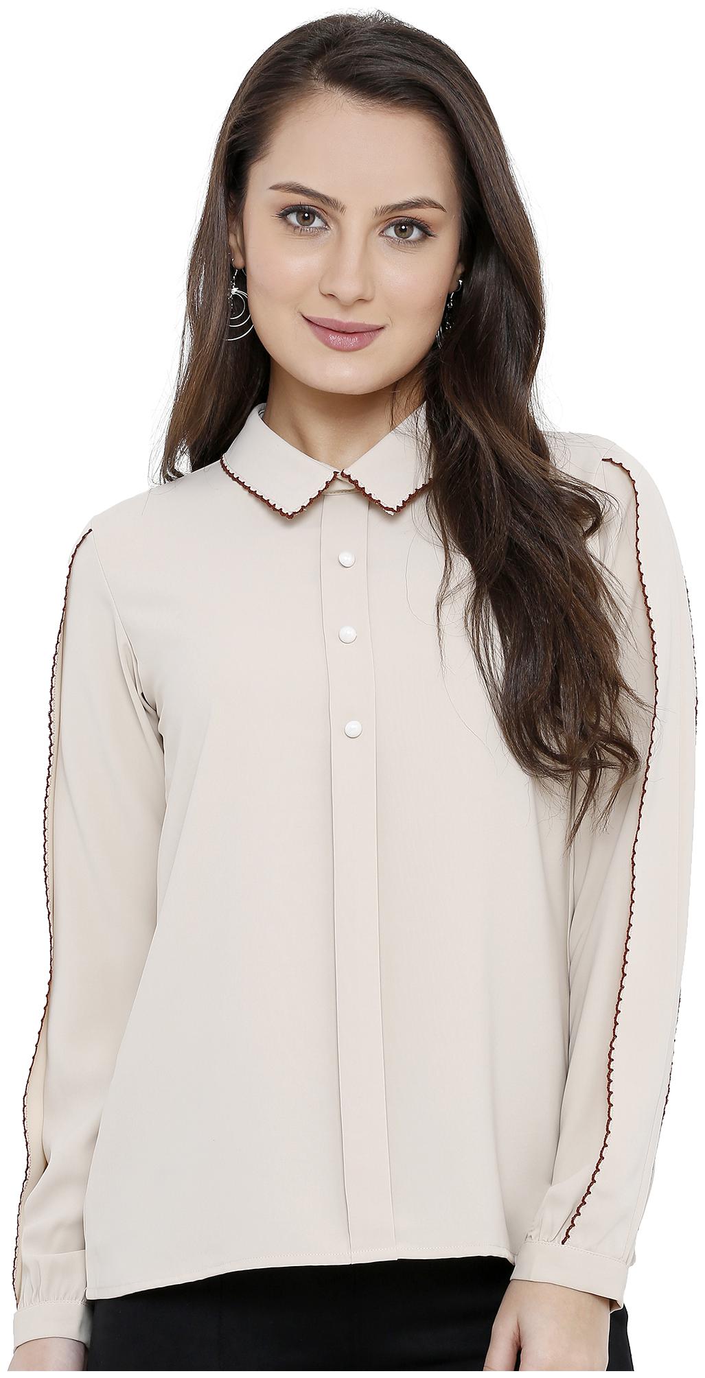 

Soie Women Solid Regular top - Beige