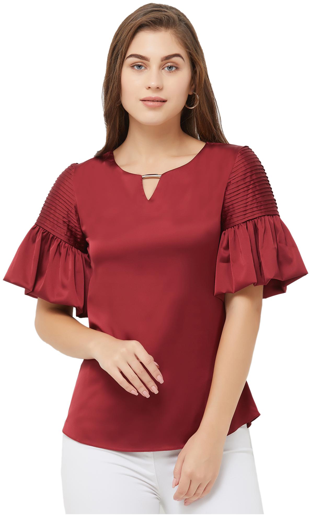 

Soie Women Solid Regular top - Maroon