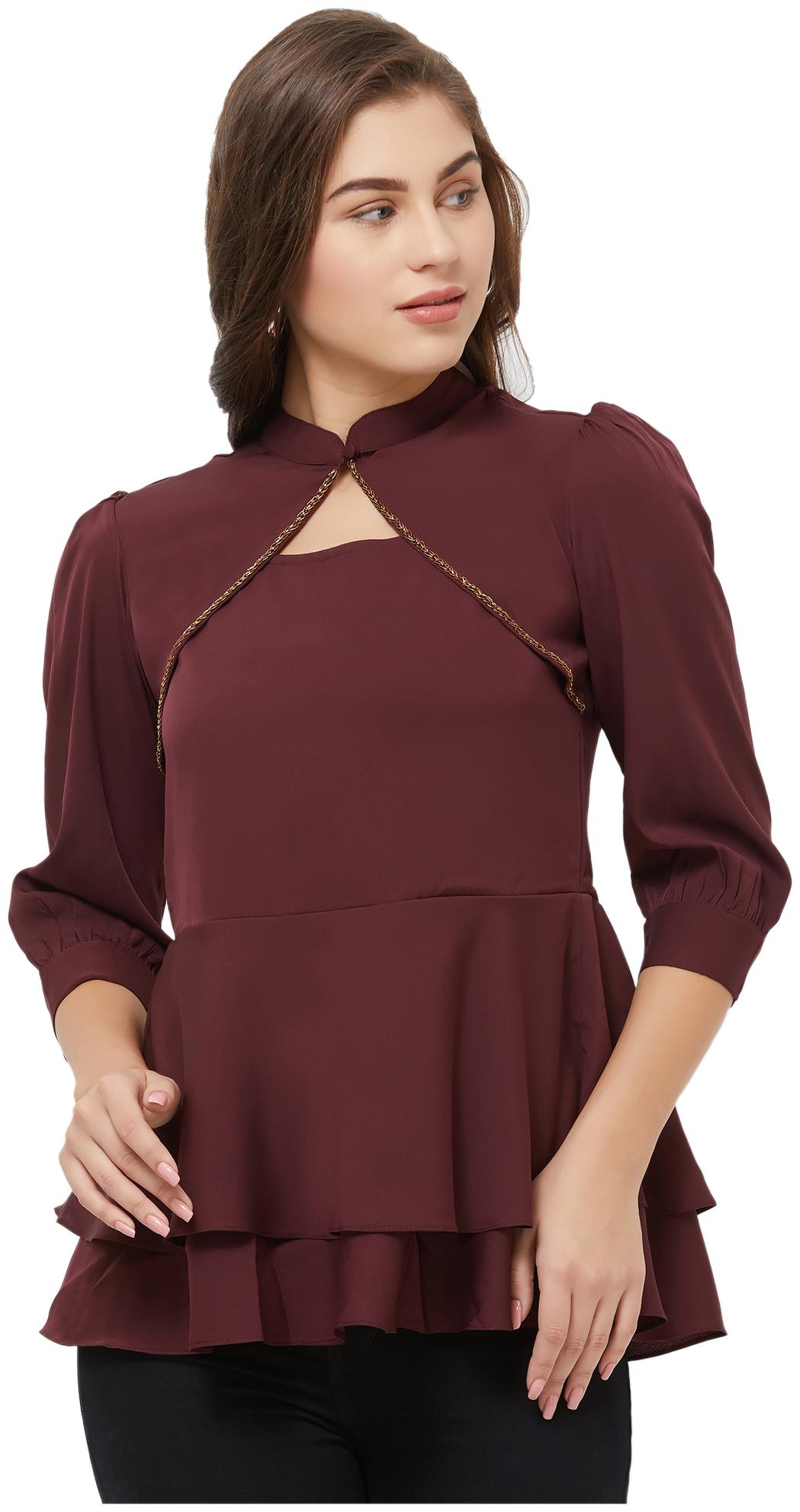 

Soie Women Solid Regular top - Red