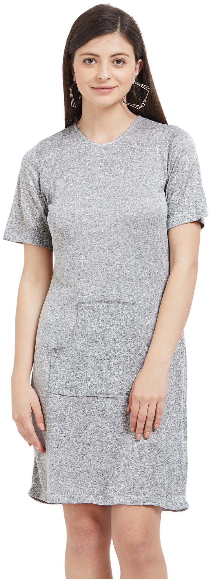 

Soie Grey Solid A-line dress