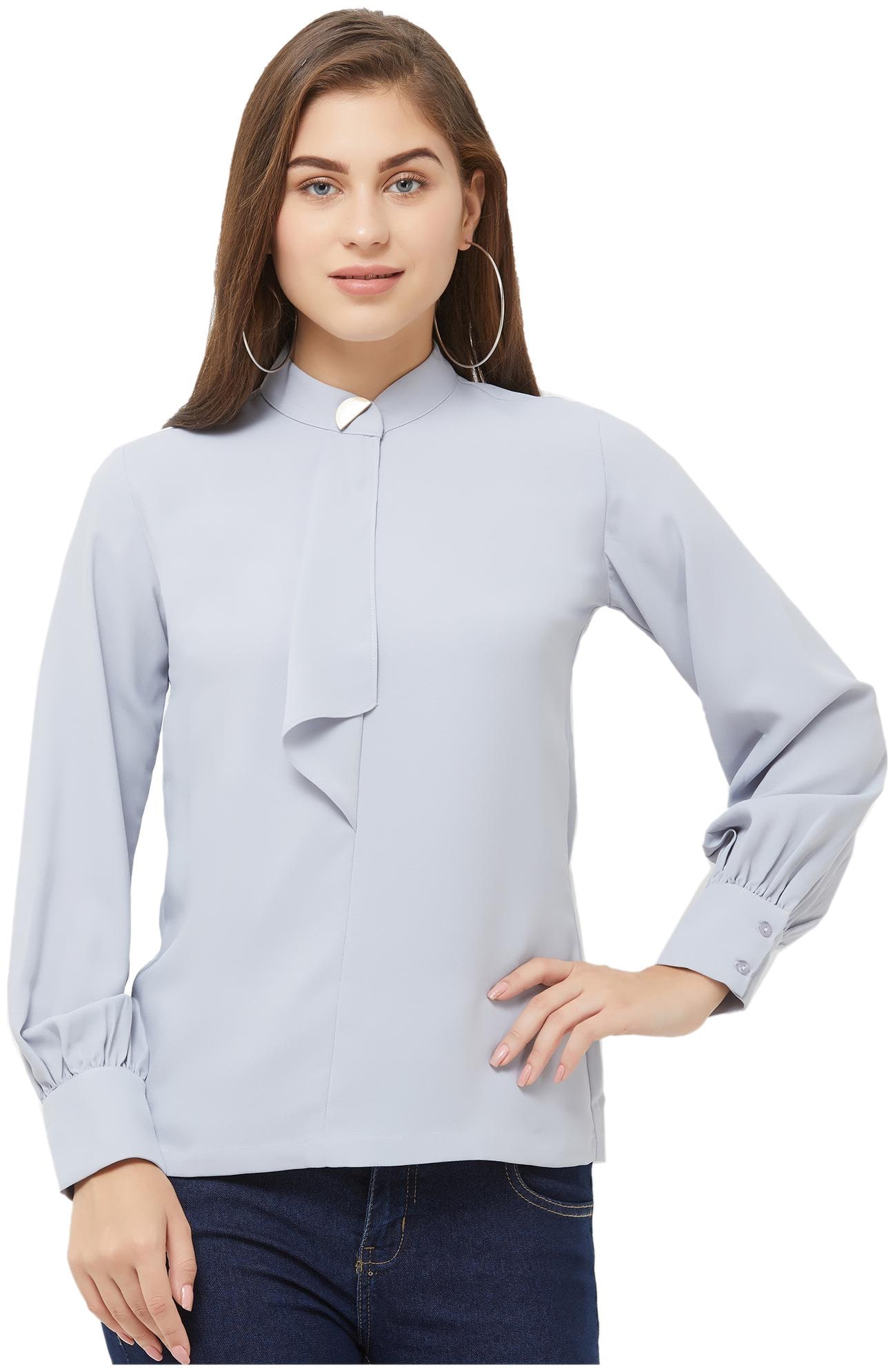 

Soie Women Solid Regular top - Grey