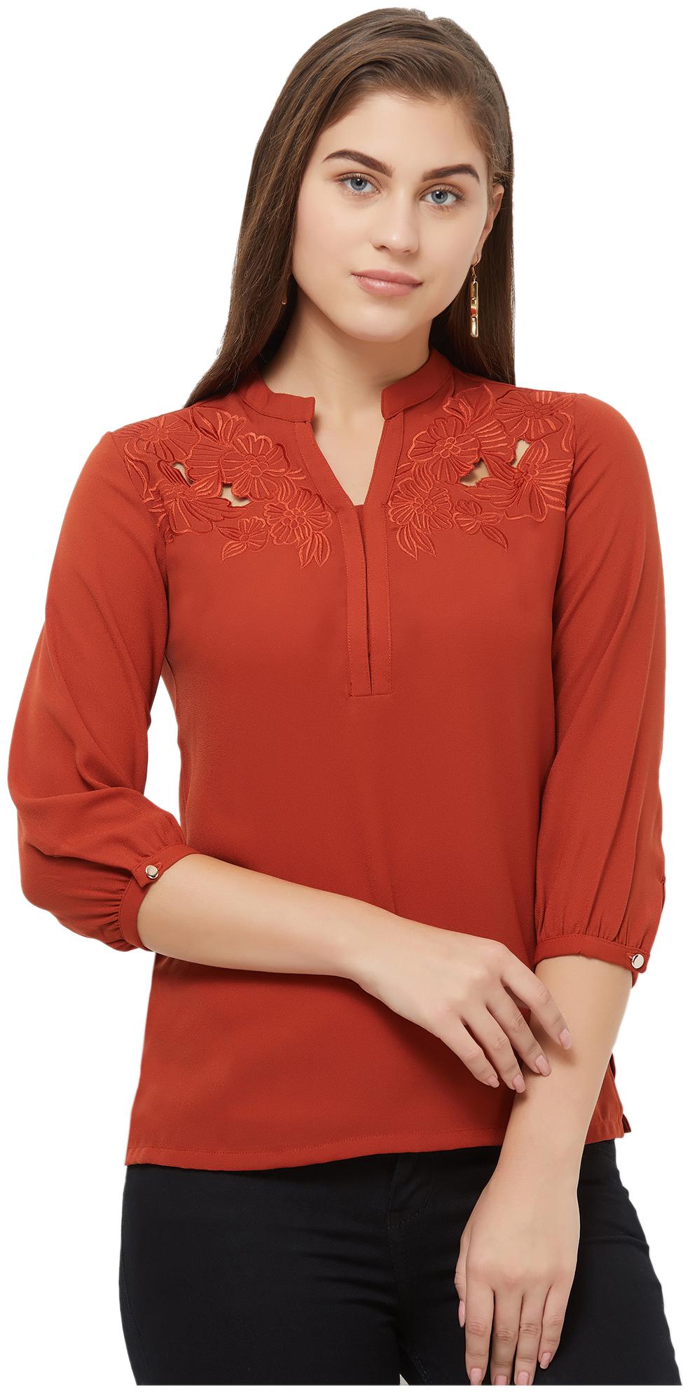 

Soie Women Solid A-line top - Orange