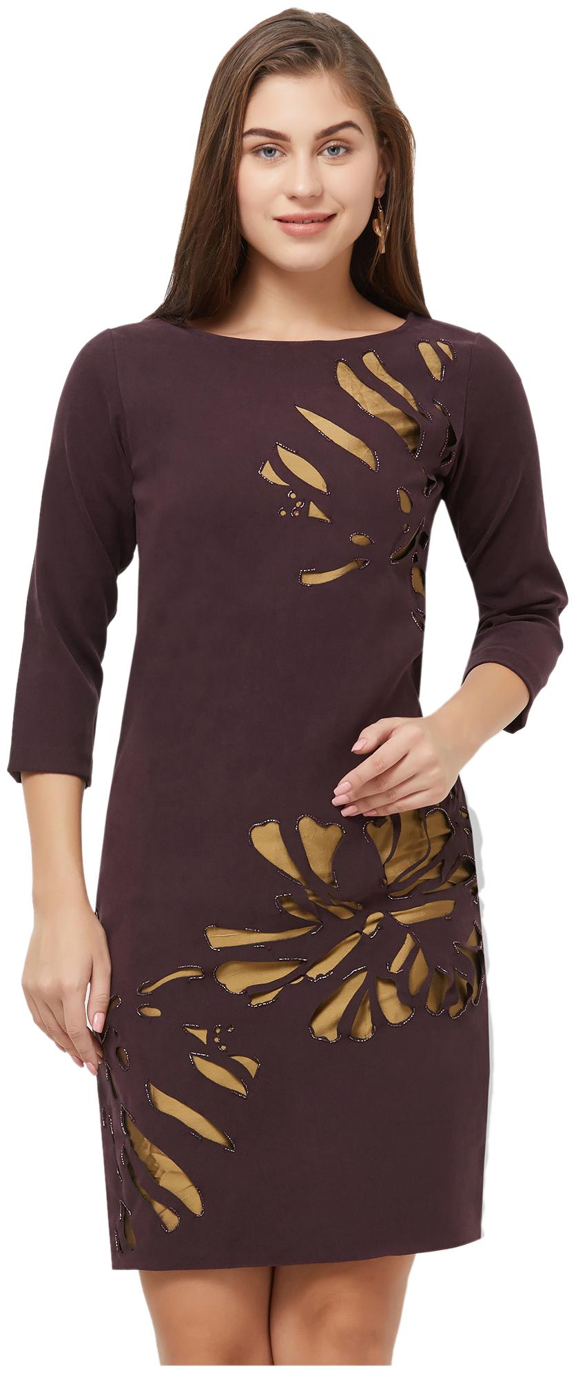 

Soie Purple Solid Sheath dress