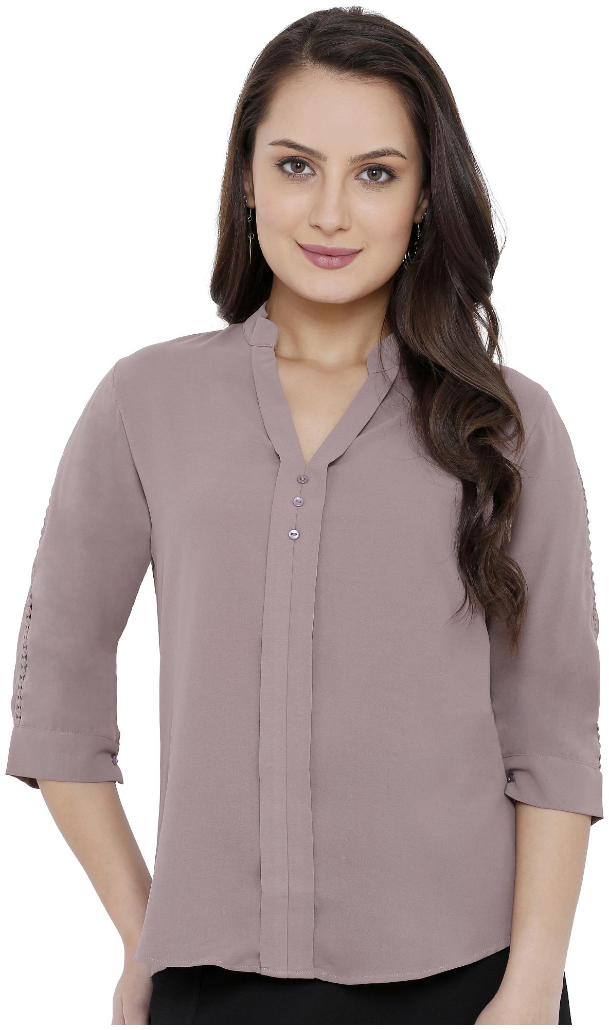 

Soie Women Solid Regular top - Brown