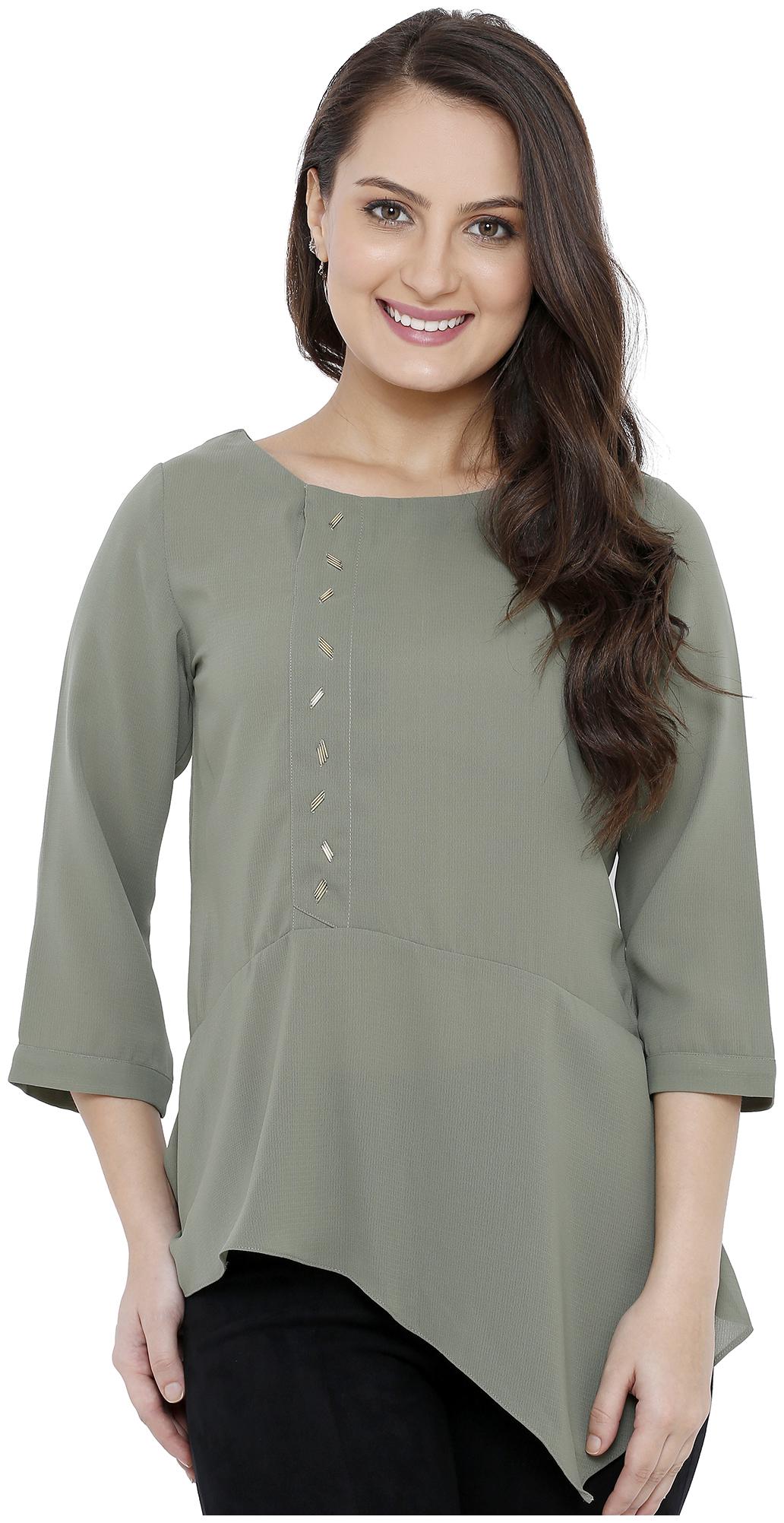 

Soie Women Self design Regular top - Green