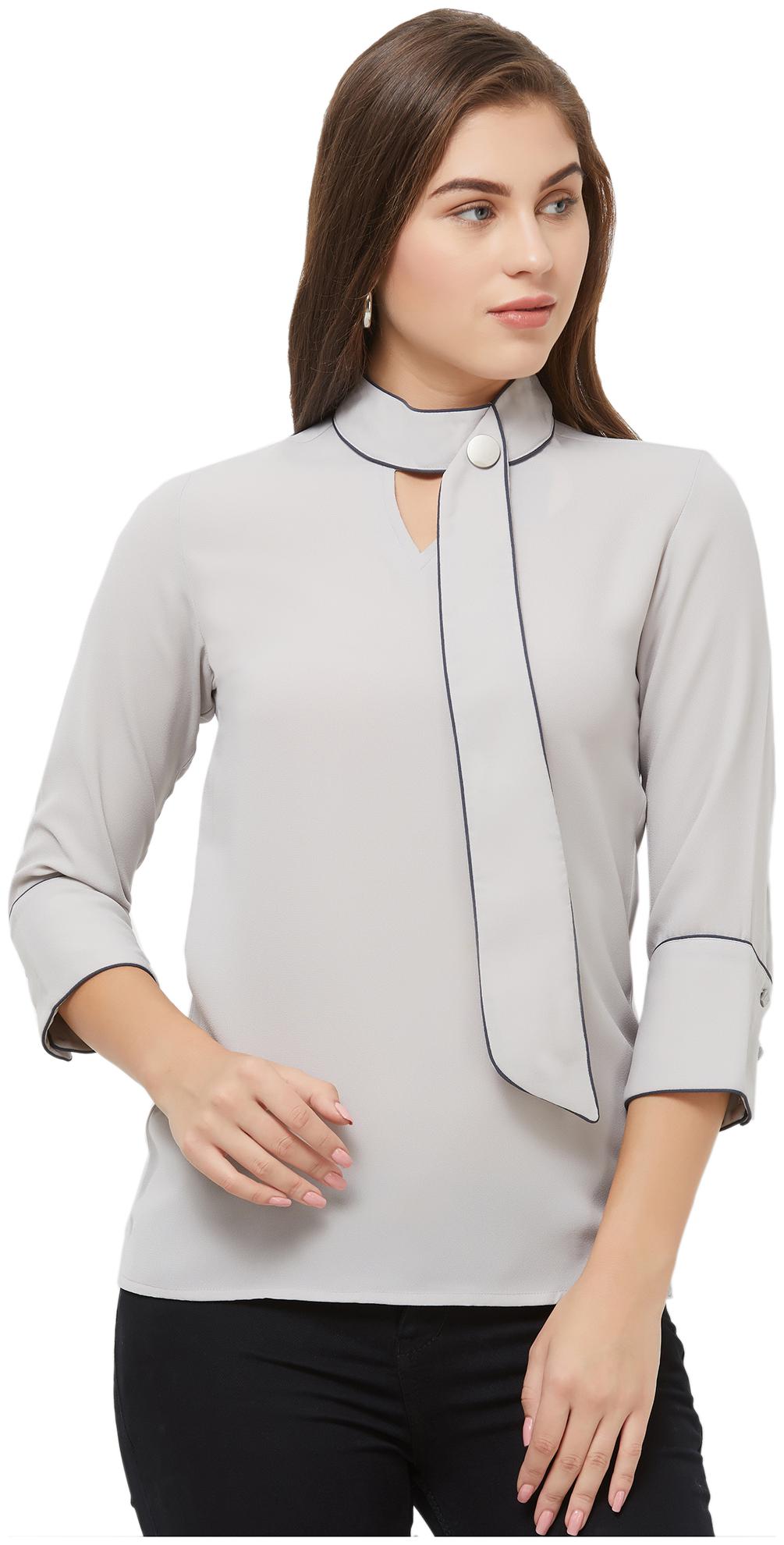 

Soie Women Solid Regular top - Grey
