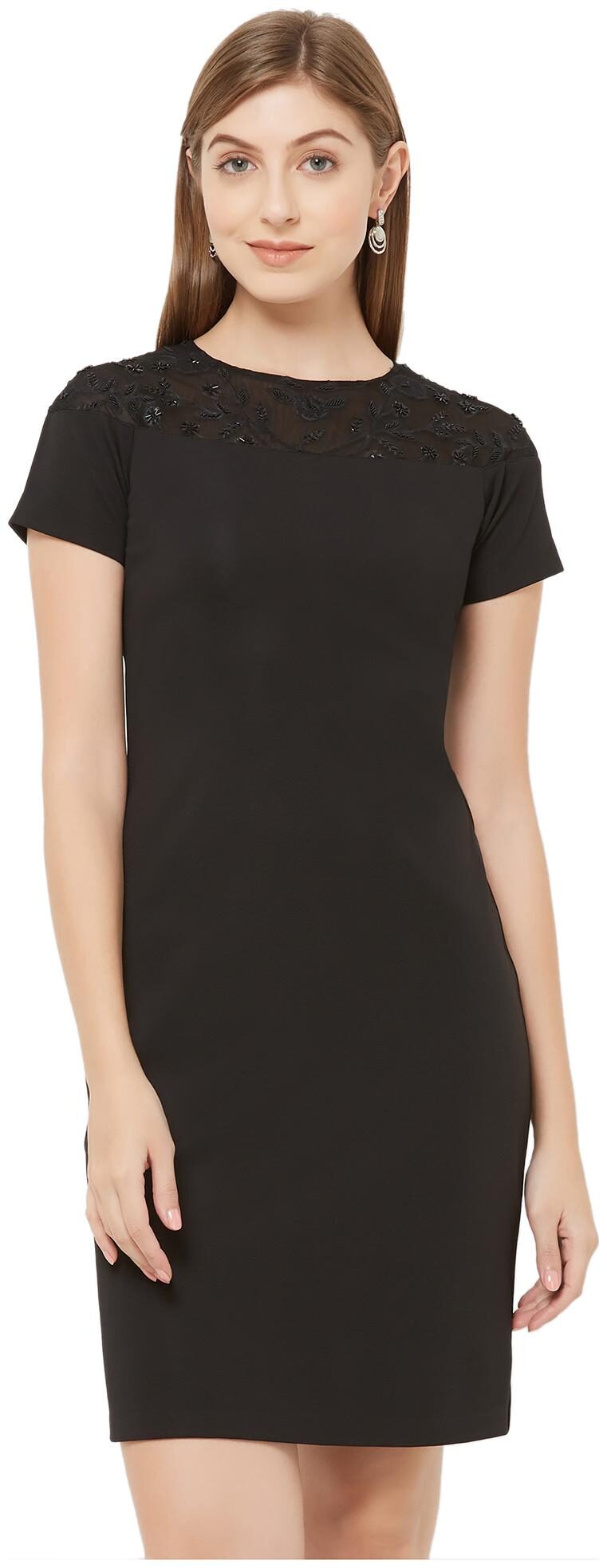 

Soie Black Embellished Sheath dress