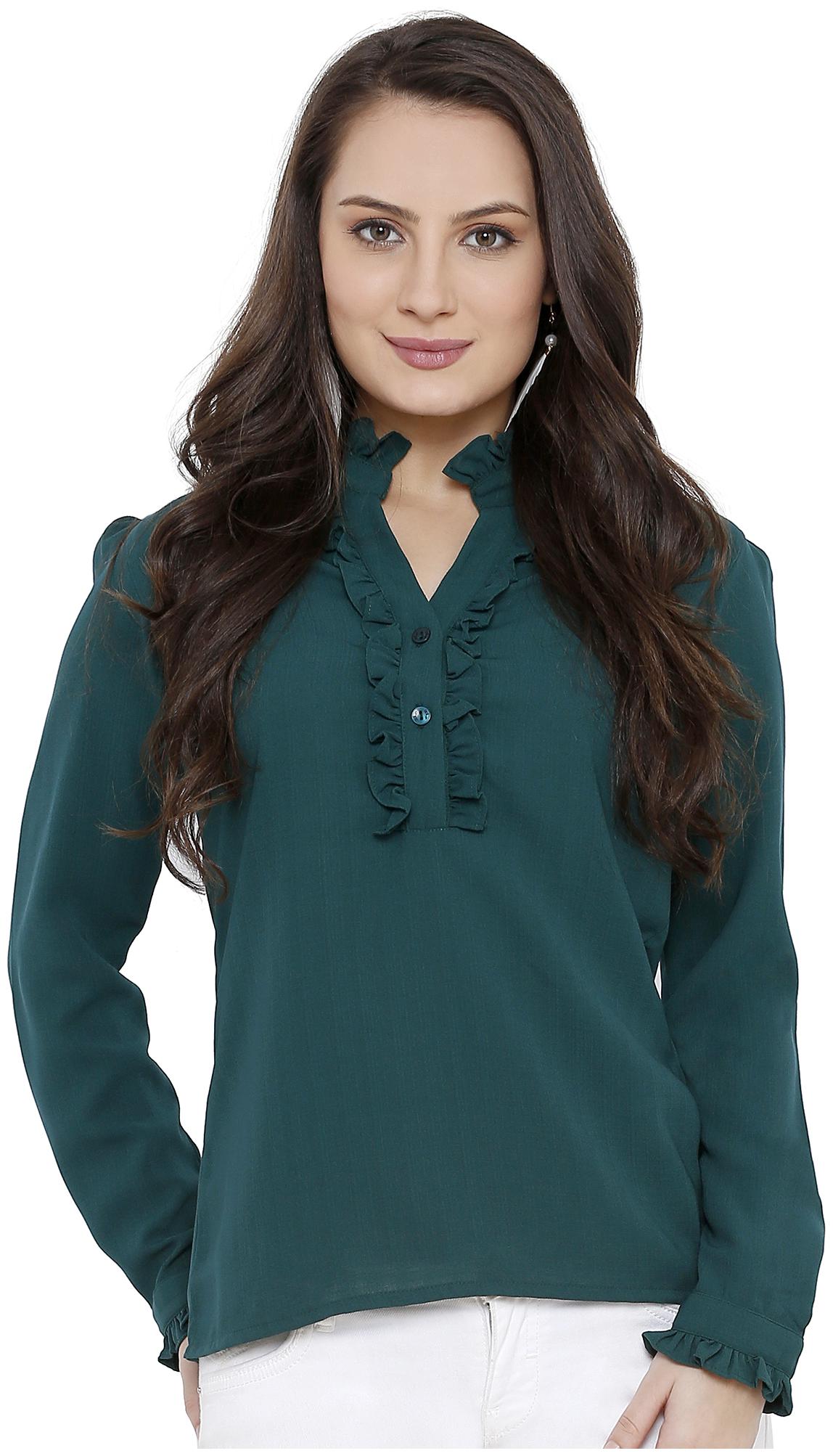 

Soie Women Solid Regular top - Green