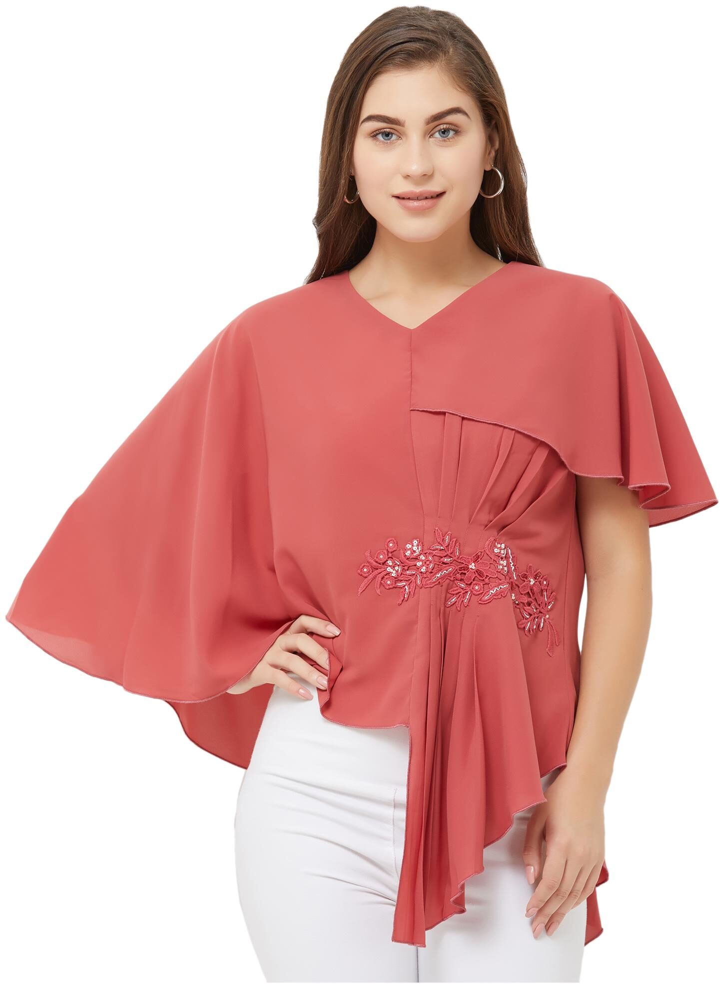 

Soie Women Solid Regular top - Pink