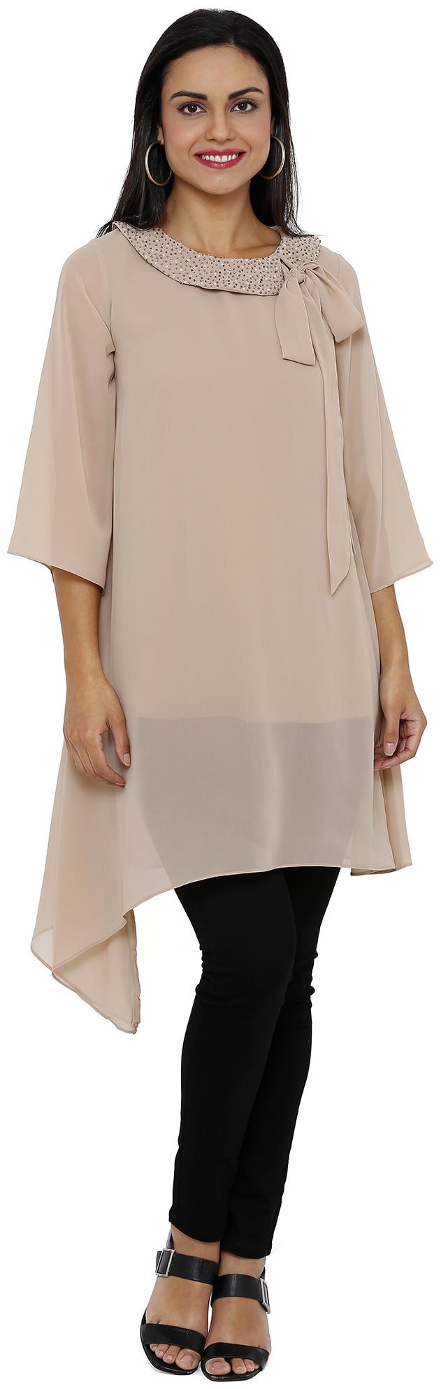 

Soie Women Solid Regular tunic - Beige