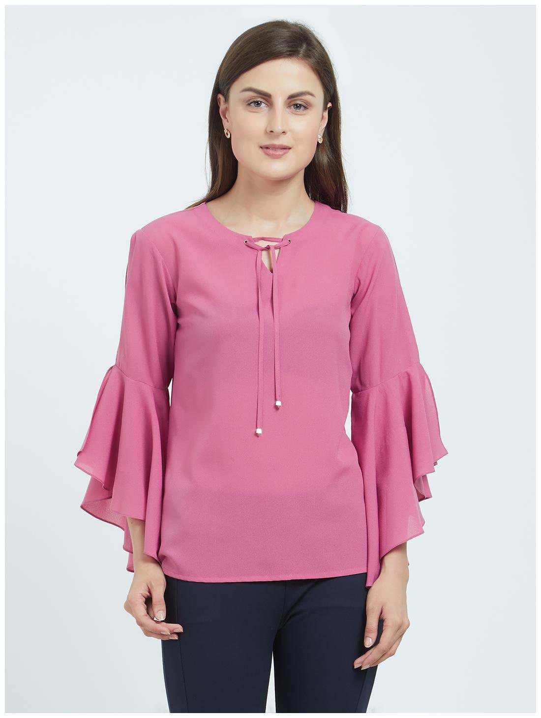 

Soie Women Solid Regular top - Pink