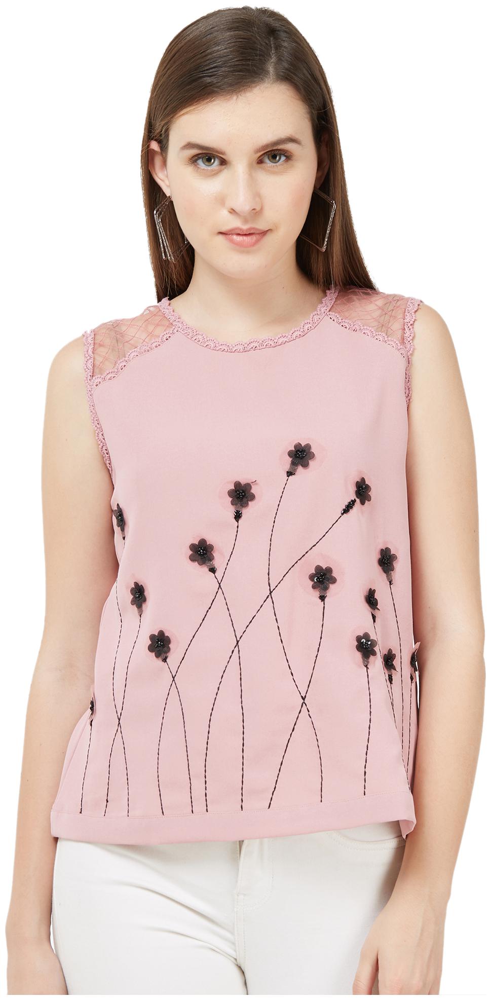 

Soie Women Floral Fusion top - Pink