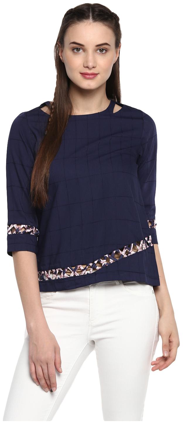 

Soie Women Solid Regular top - Blue